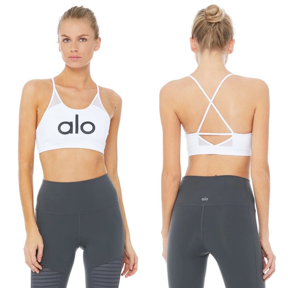 ALO Yoga Starlet Logo Sports Bra Medium